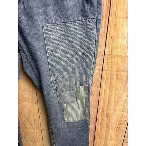 Sun & Stone Abel Patchwork Tapered Straight Leg Jeans 100% Cotton Men's Size 31 - Picture 4 of 10